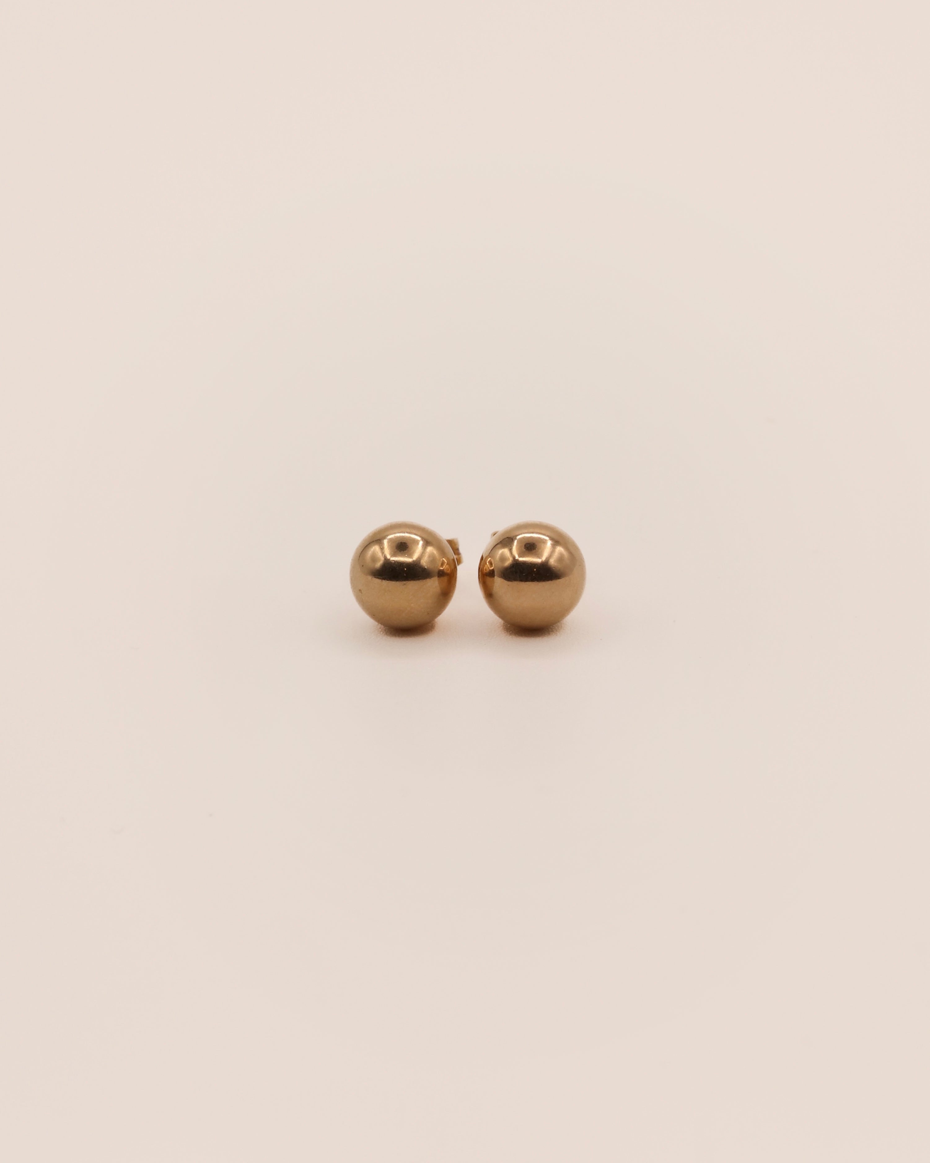 Dome Button Gold Earrings