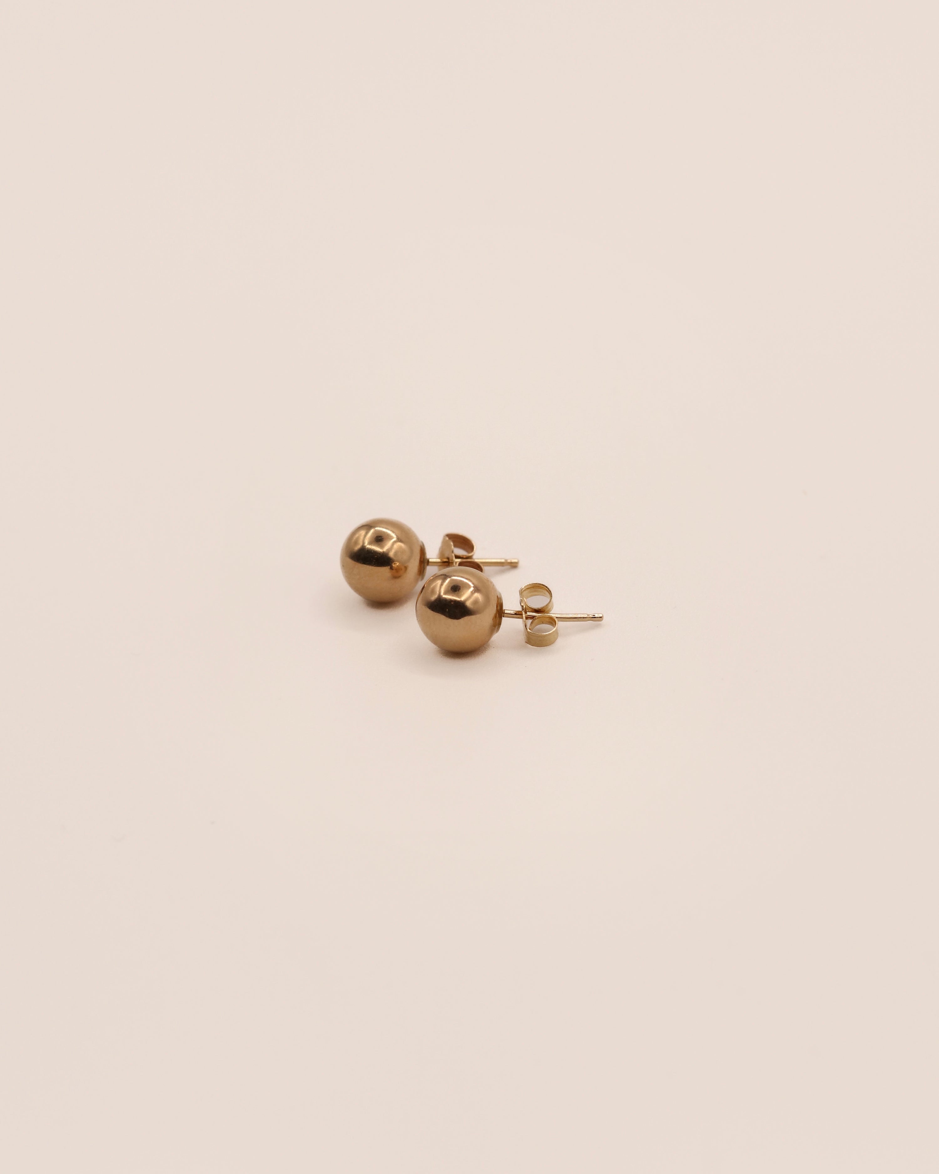 Dome Button Gold Earrings