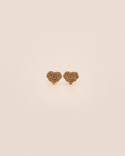 Petite Textured Diamond Heart Studs