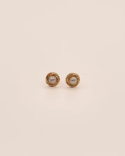 Petite Gold Pearl Studs