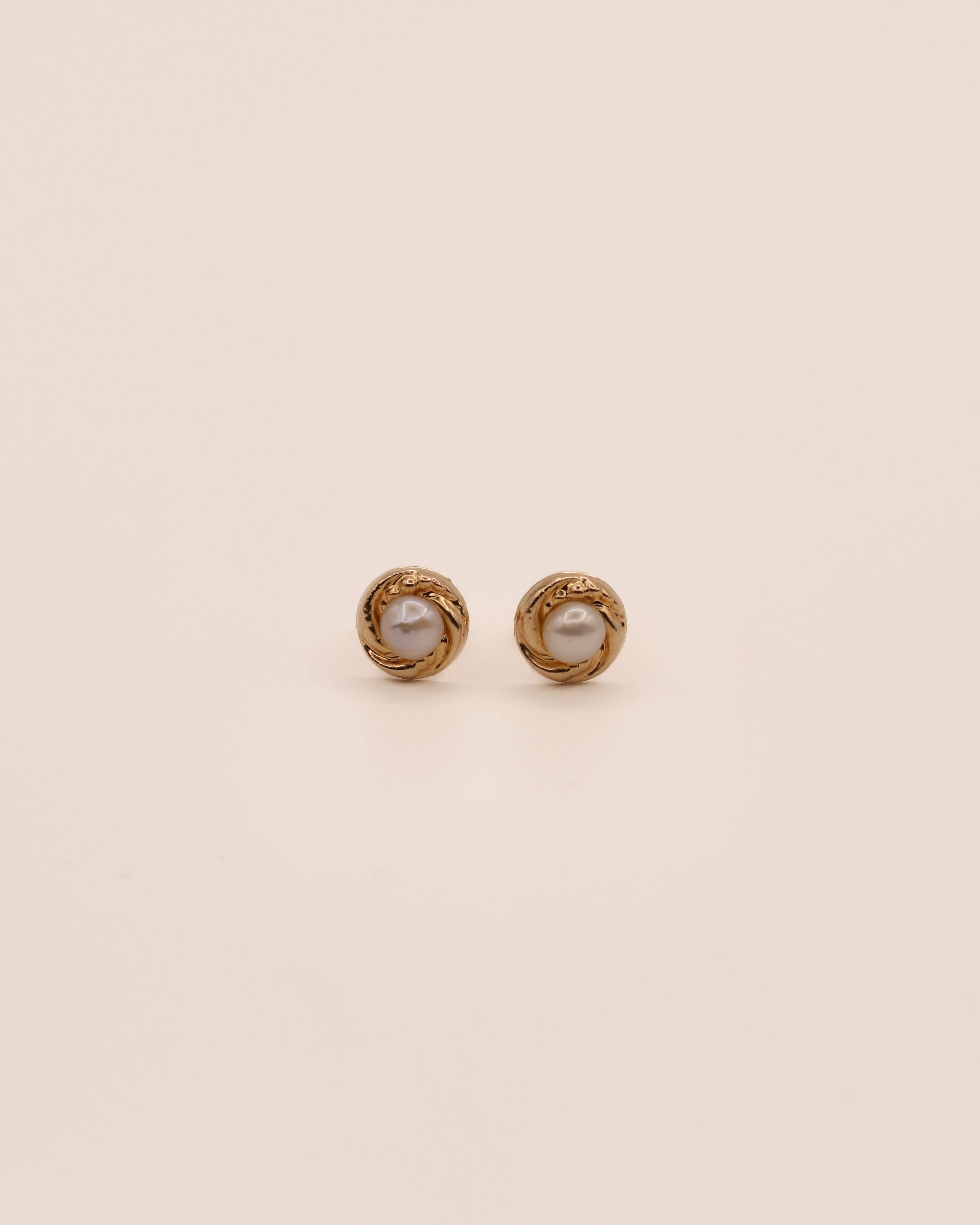 Petite Gold Pearl Studs