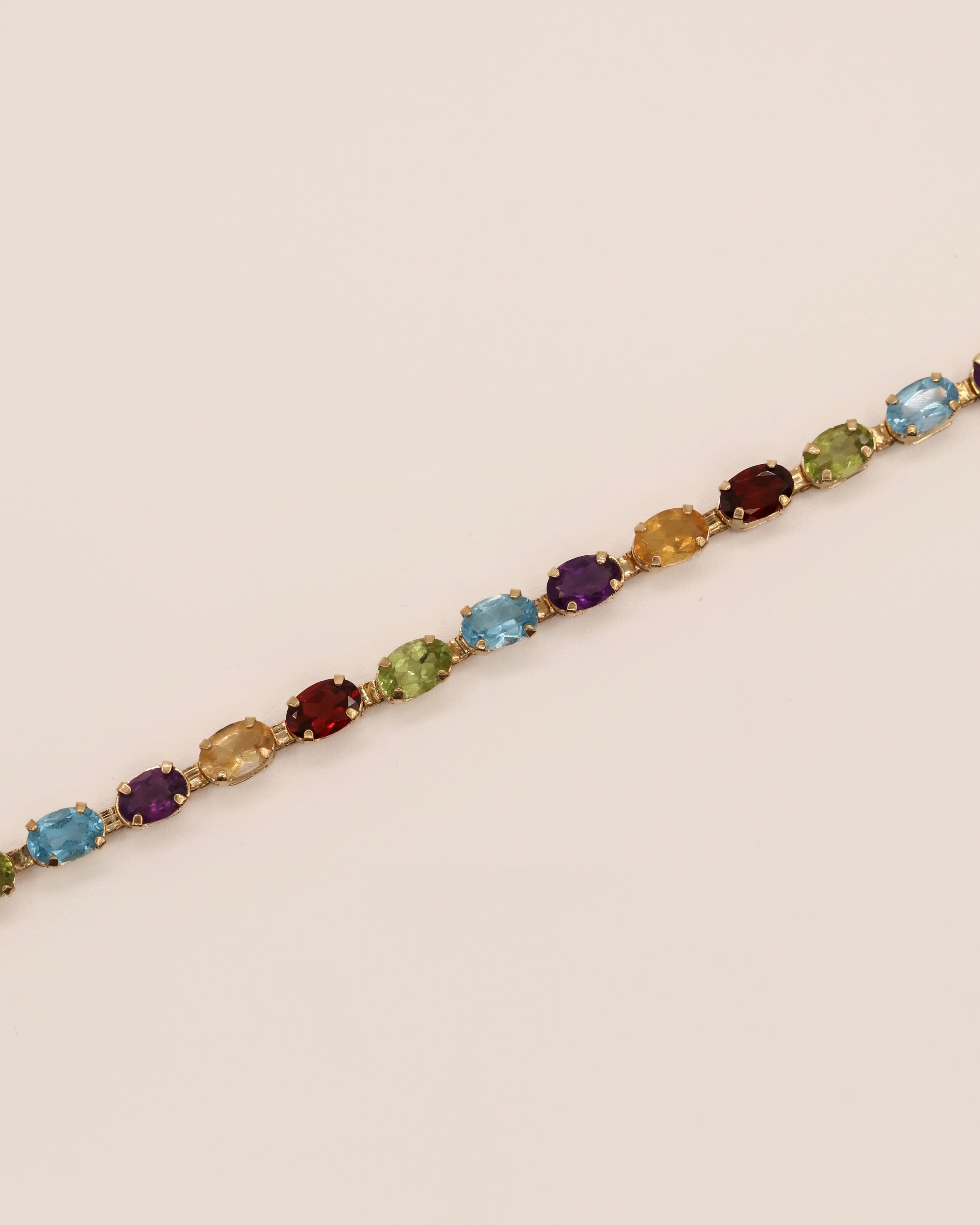 Multi Gemstone Line Bracelet