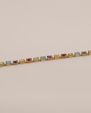 Multi Gemstone Line Bracelet