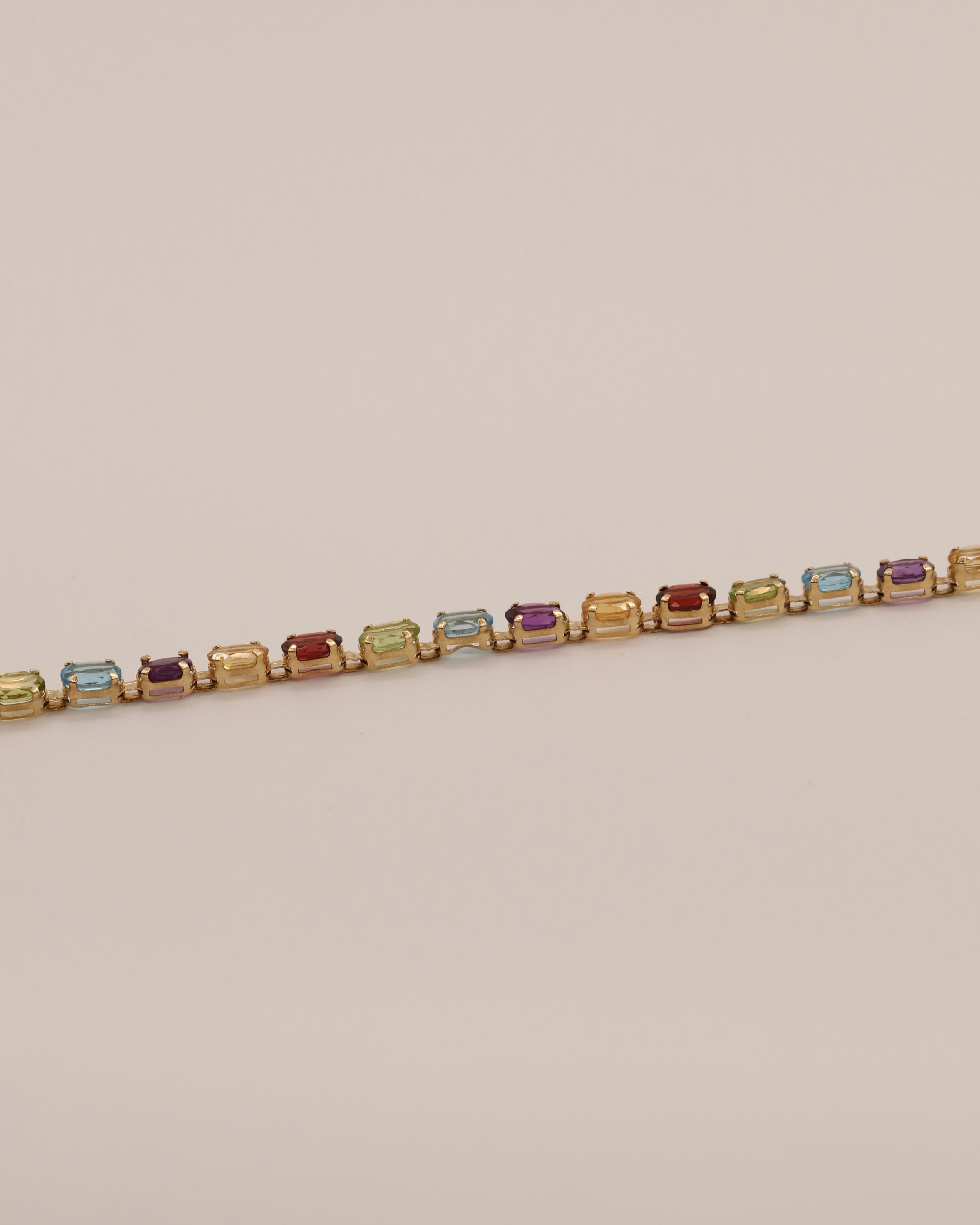 Multi Gemstone Line Bracelet
