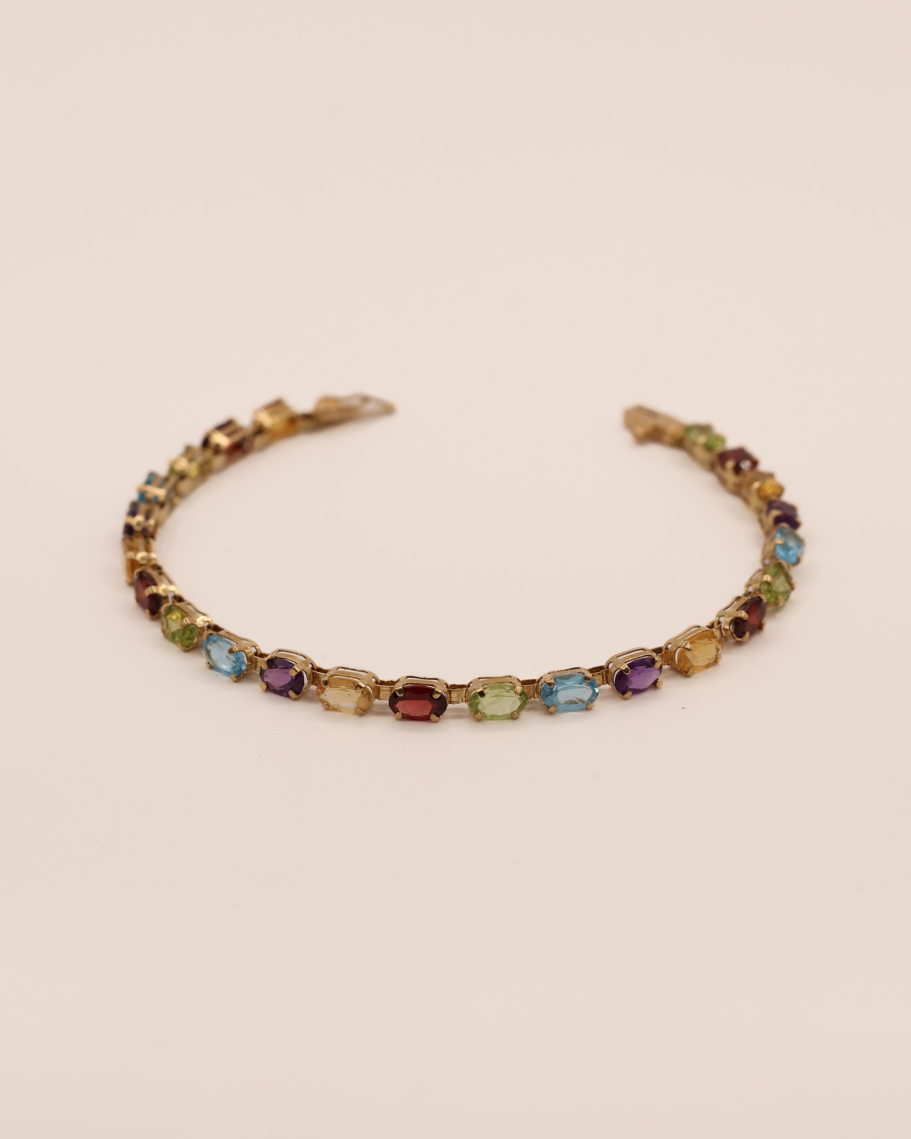 Multi Gemstone Line Bracelet