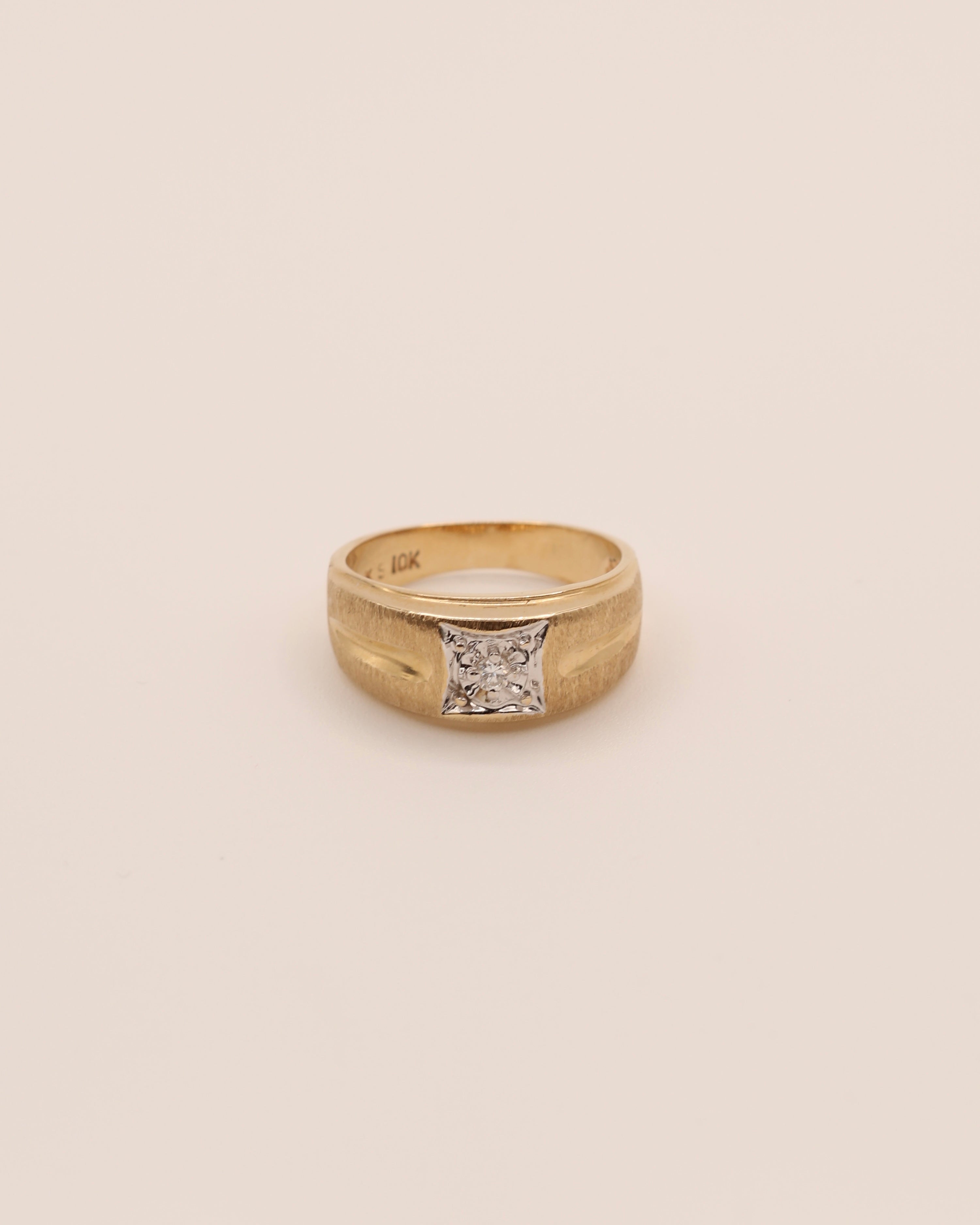 Gold Square Cut Diamond Ring