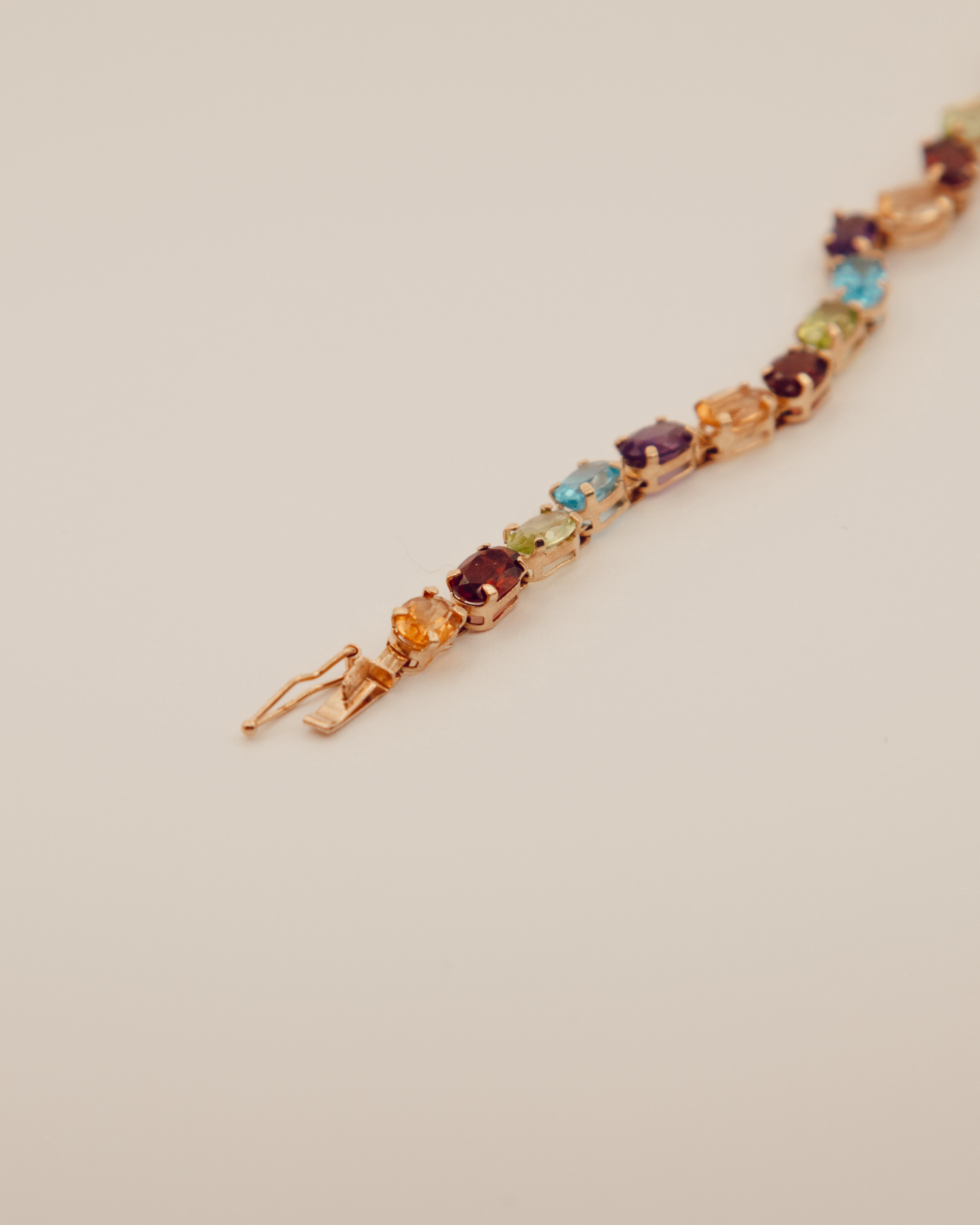 Multi Gemstone Line Bracelet