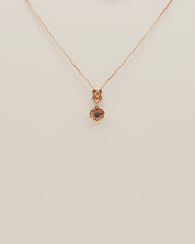 Two Tone Diamond Heart Necklace