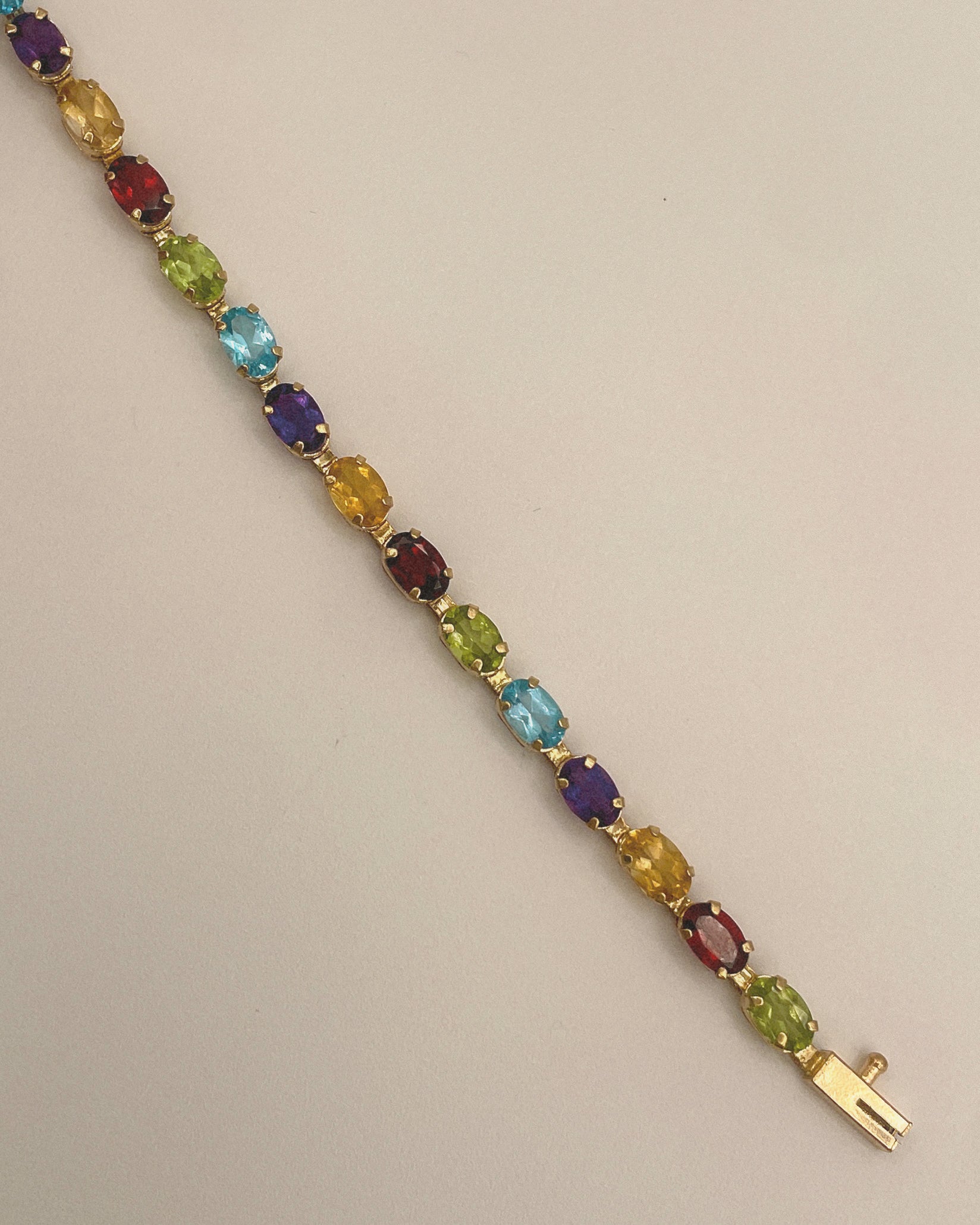 Multi Gemstone Line Bracelet