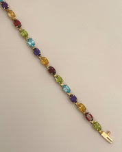 Multi Gemstone Line Bracelet