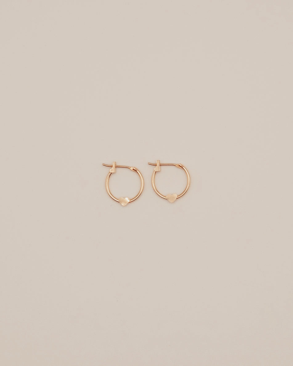 Small Heart Hoop Earrings