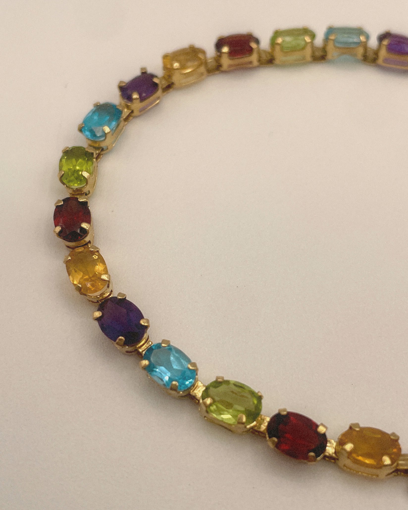 Multi Gemstone Line Bracelet