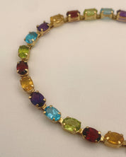 Multi Gemstone Line Bracelet