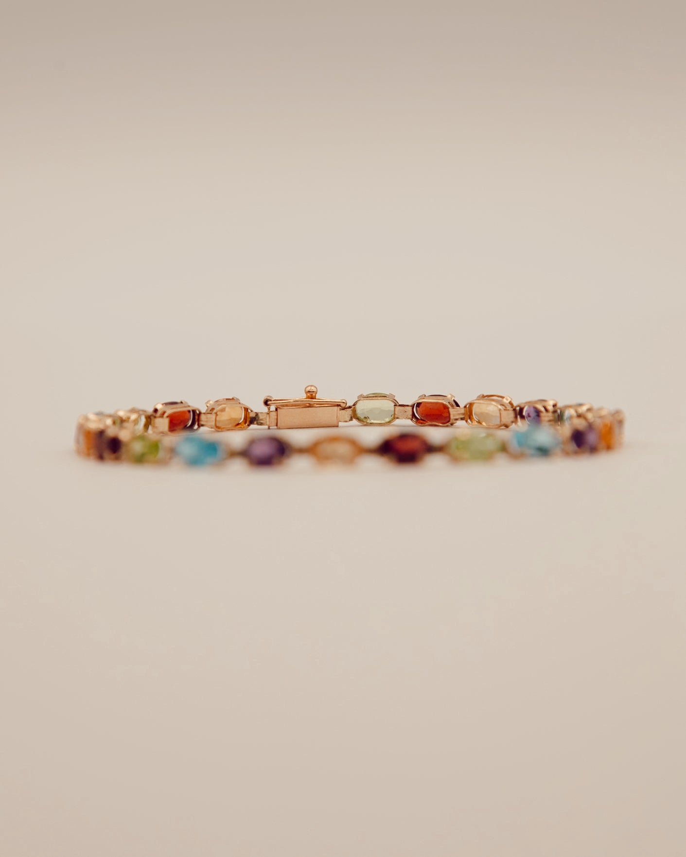 Multi Gemstone Line Bracelet