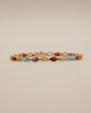 Multi Gemstone Line Bracelet