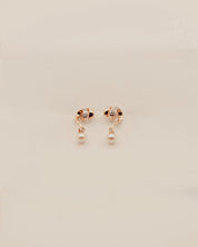 White Pearl Diamond Dangle Earrings