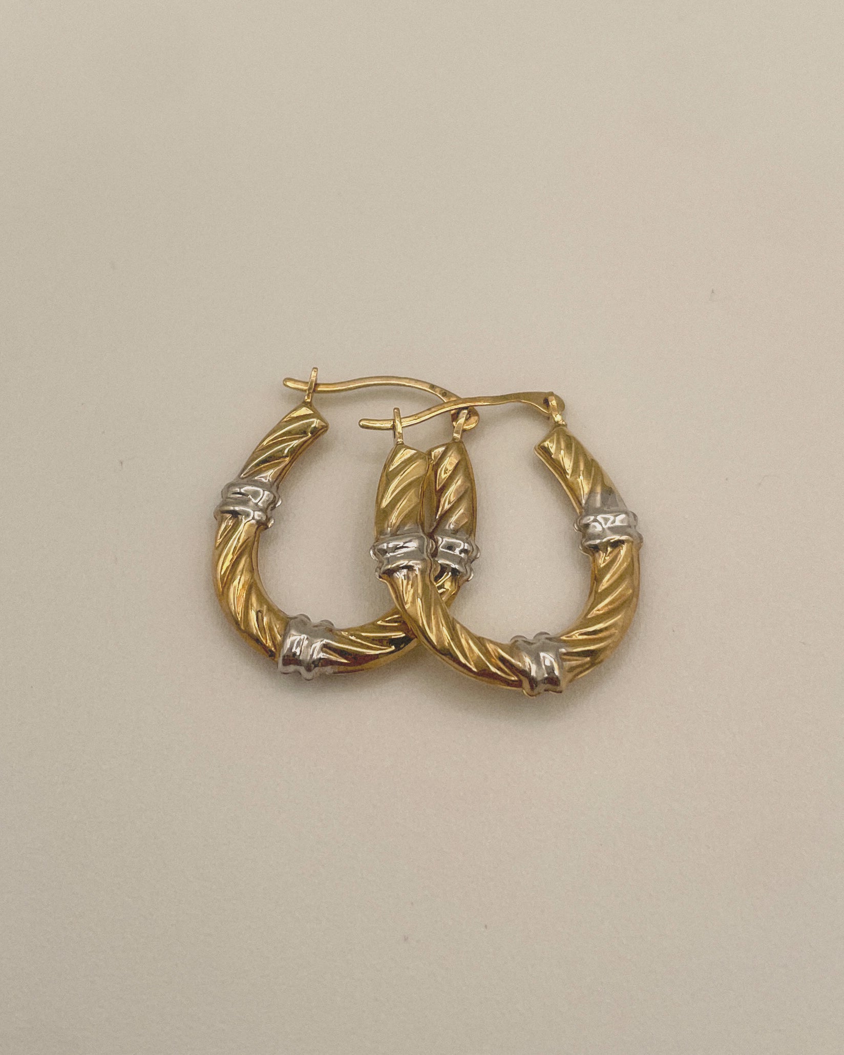 Two Tone Twisted Hoops