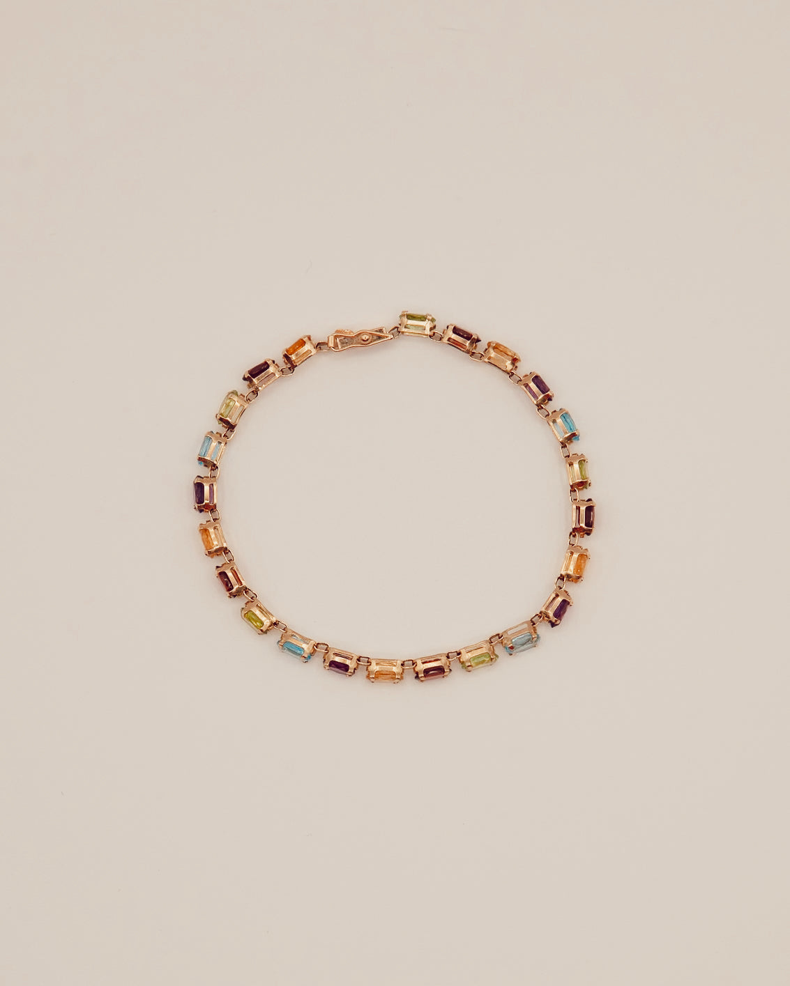 Multi Gemstone Line Bracelet