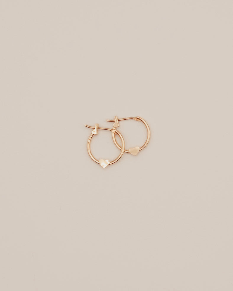 Small Heart Hoop Earrings