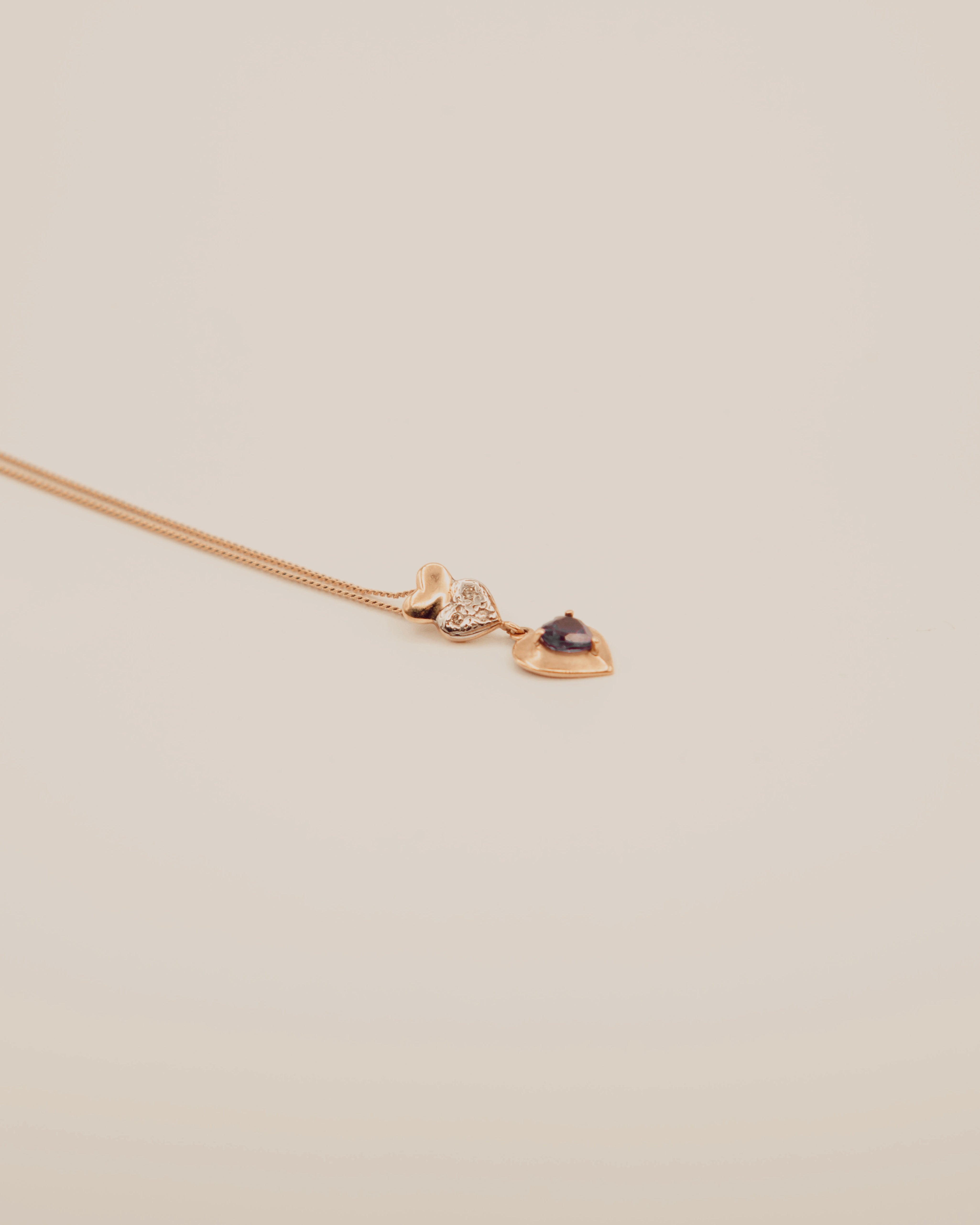 Two Tone Diamond Heart Necklace