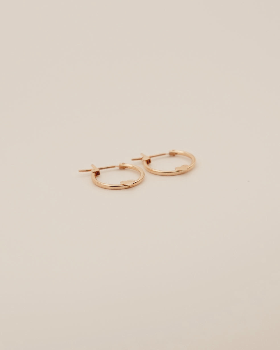 Small Heart Hoop Earrings