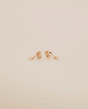 White Pearl Diamond Dangle Earrings