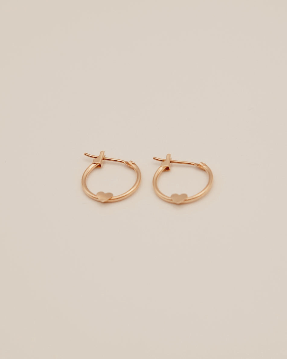 Small Heart Hoop Earrings