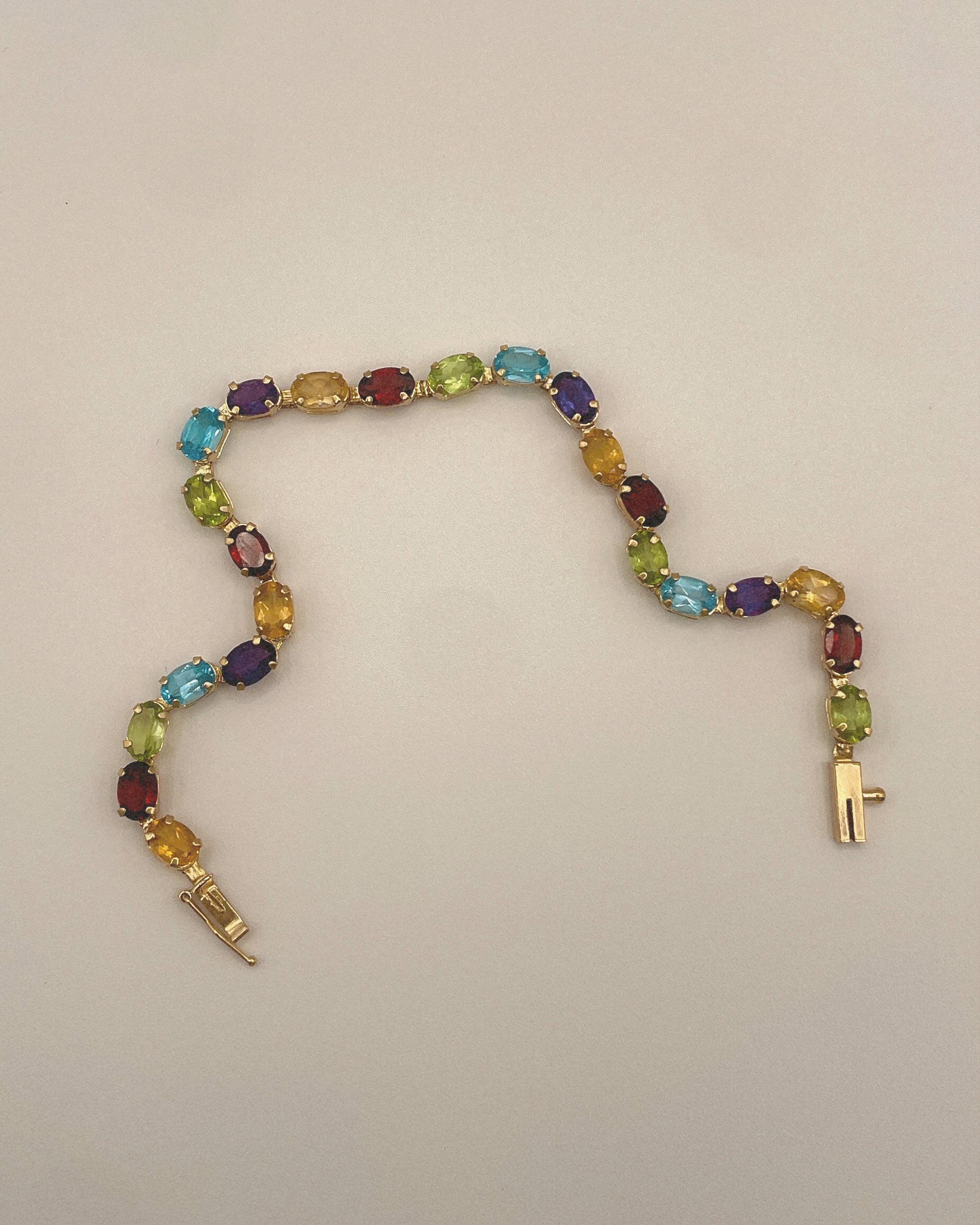 Multi Gemstone Line Bracelet