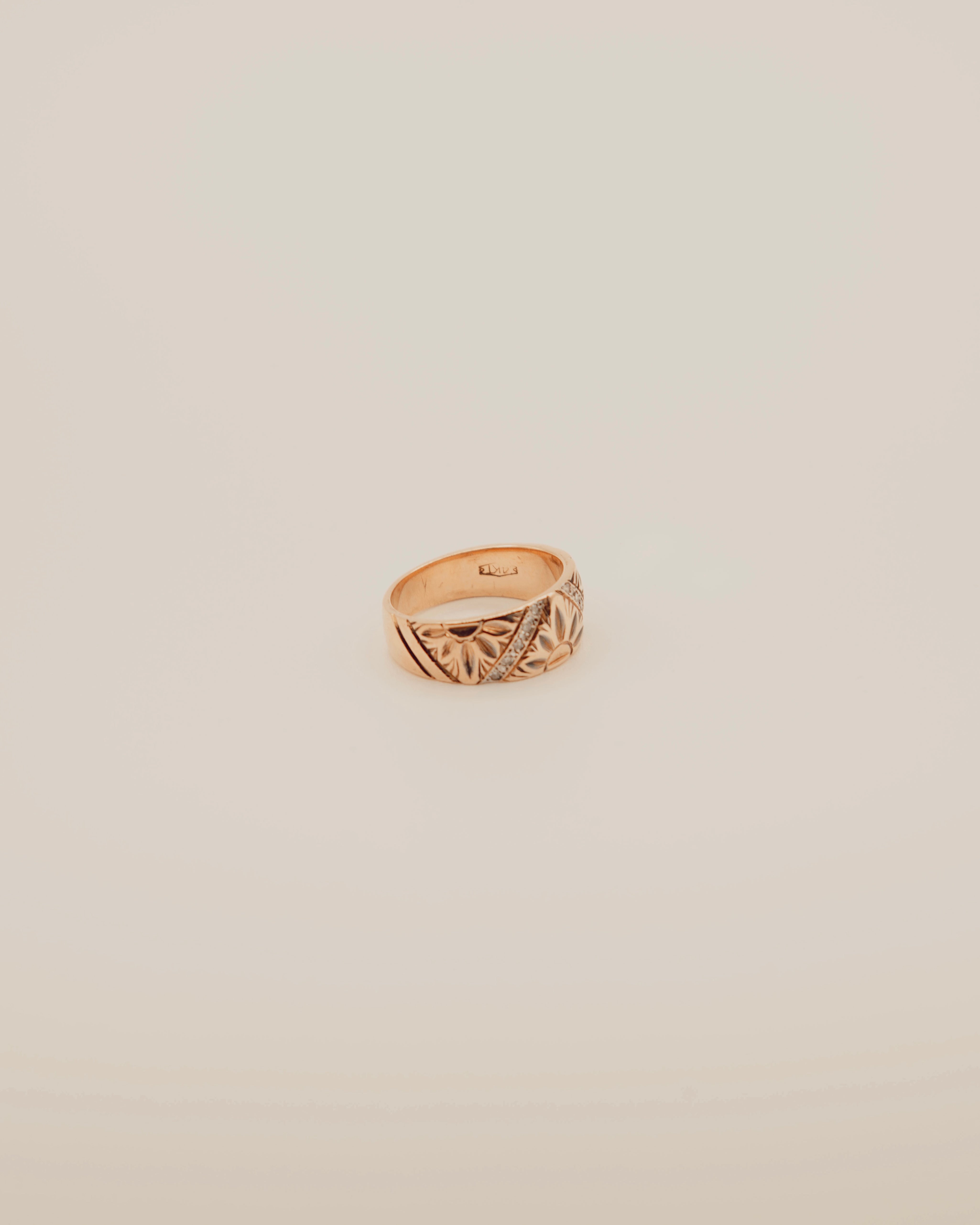 Engraved Diamond Band