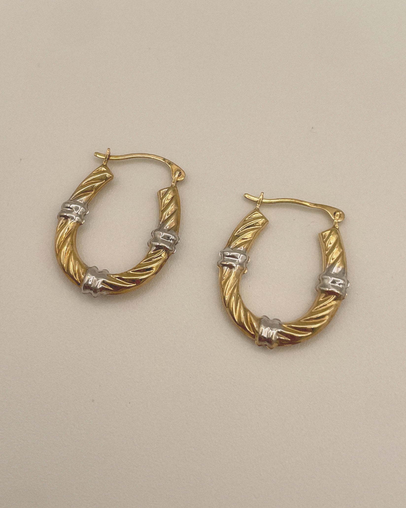 Two Tone Twisted Hoops