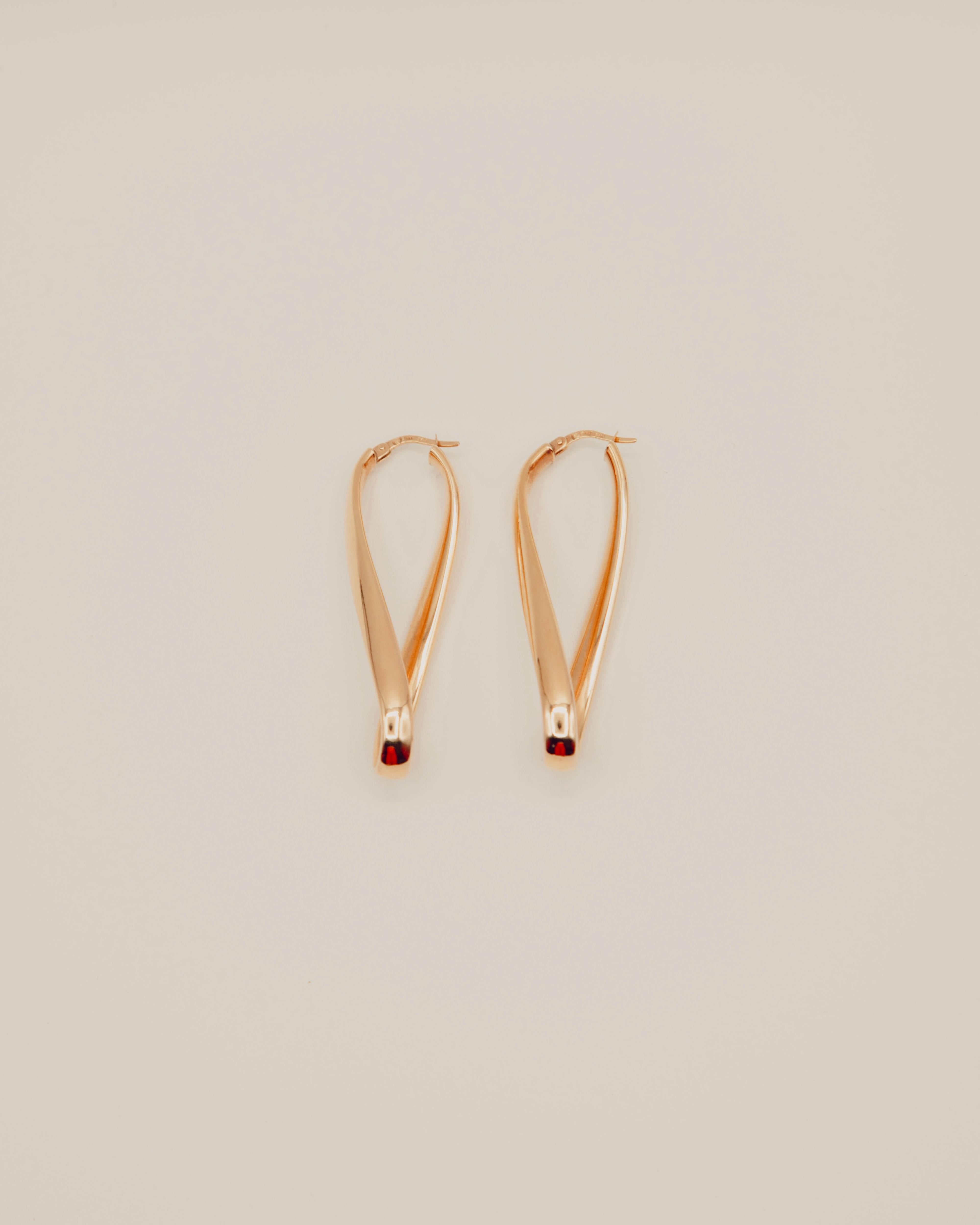 Twisted Gold Hoop Earrings